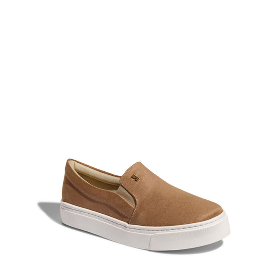 Slip On Santa Lolla Nude Camurça Sola Baixa