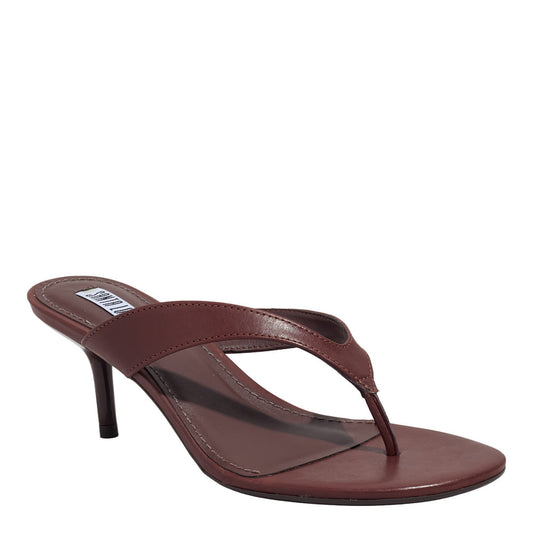 Tamanco Santa Lolla Marrom Tira Em V Salto Fino