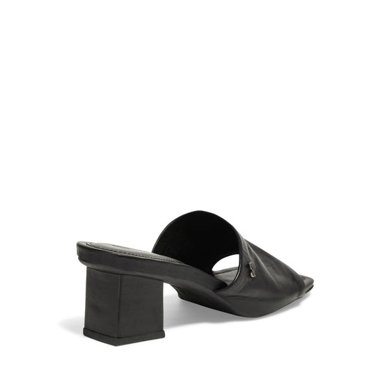 Tamanco Santa Lolla Preto Couro Salto Bloco