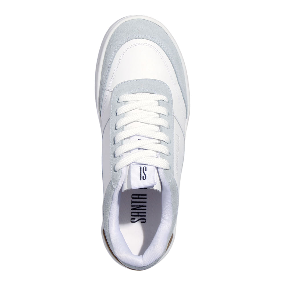 Tênis Santa Lolla Branco E Azul Camurça