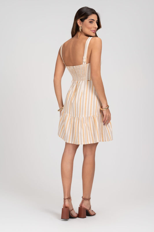 Vestido Curto Listrado Frysaide