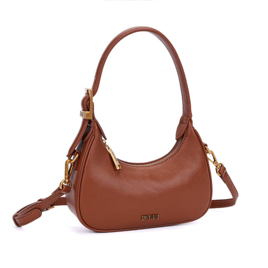 Bolsa Baguete Marrom Meia Lua Santa Lolla Alça De Ombro