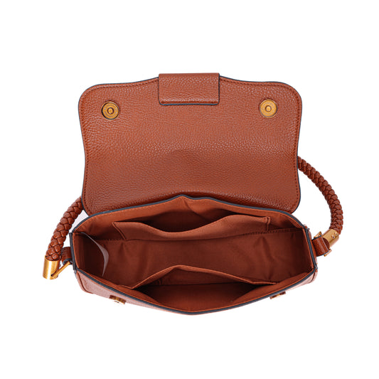 Bolsa Baguete Marrom Pequena Santa Lolla Alça De Ombro