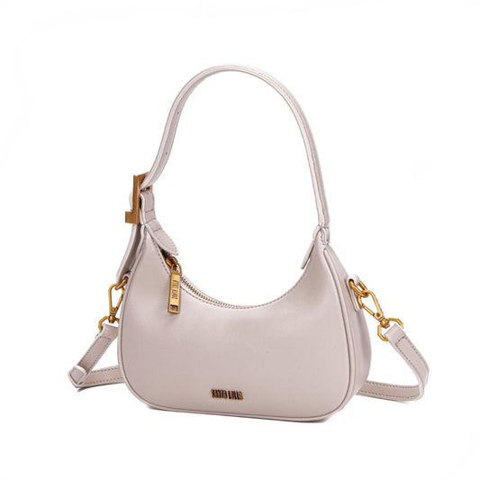 Bolsa Baguete Off White Meia Lua Santa Lolla Alça De Ombro