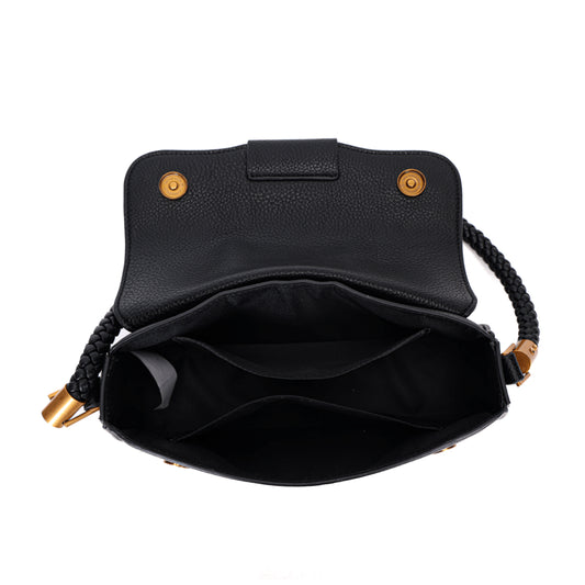 Bolsa Baguete Preta Pequena Santa Lolla Alça De Ombro