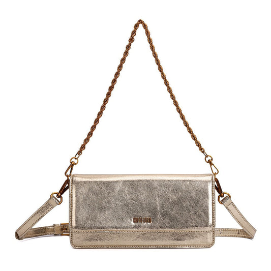 Bolsa Baguete Santa Lolla Dourada Duas Alças