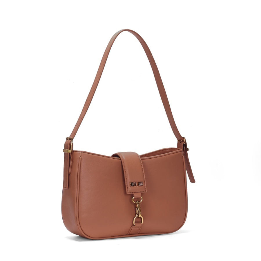 Bolsa Baguete Santa Lolla Marrrom Alça De Ombro