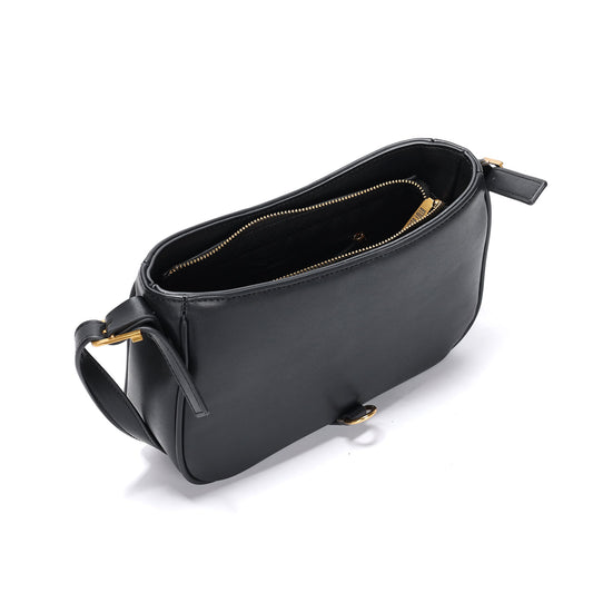 Bolsa Baguete Santa Lolla Preta Alça De Ombro