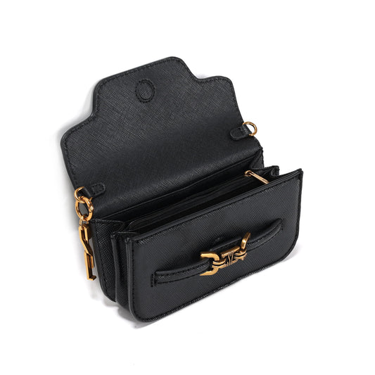 Bolsa Baguete Santa Lolla Preta Bridão Alça De Ombro