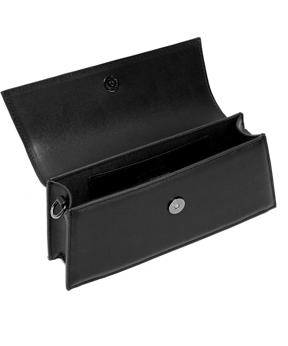 Bolsa Baguete Santa Lolla Preta Transversal