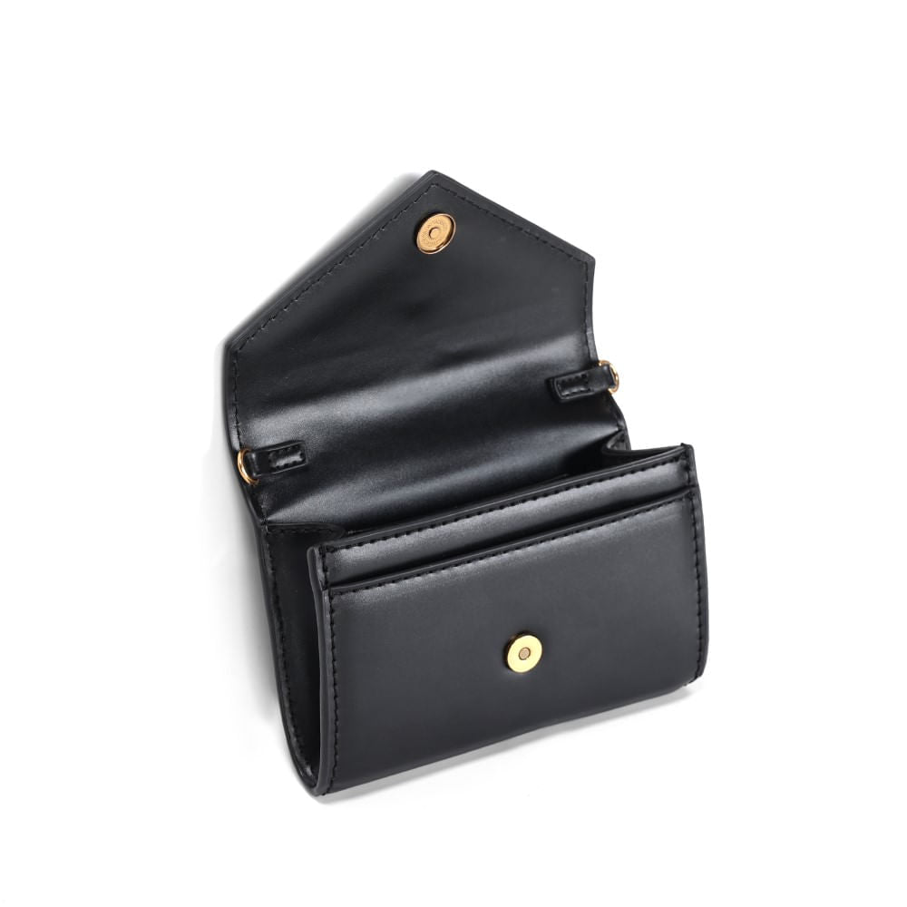 Bolsa Carteira Envelope Preta Alça Transversal Santa Lolla