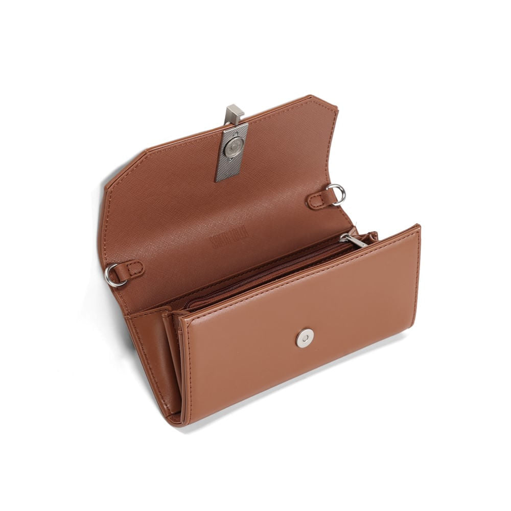 Bolsa Carteira Marrom Safari Alça De Ombro Santa Lolla