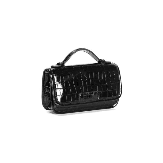Bolsa Croco Preta Alça Transversal Santa Lolla