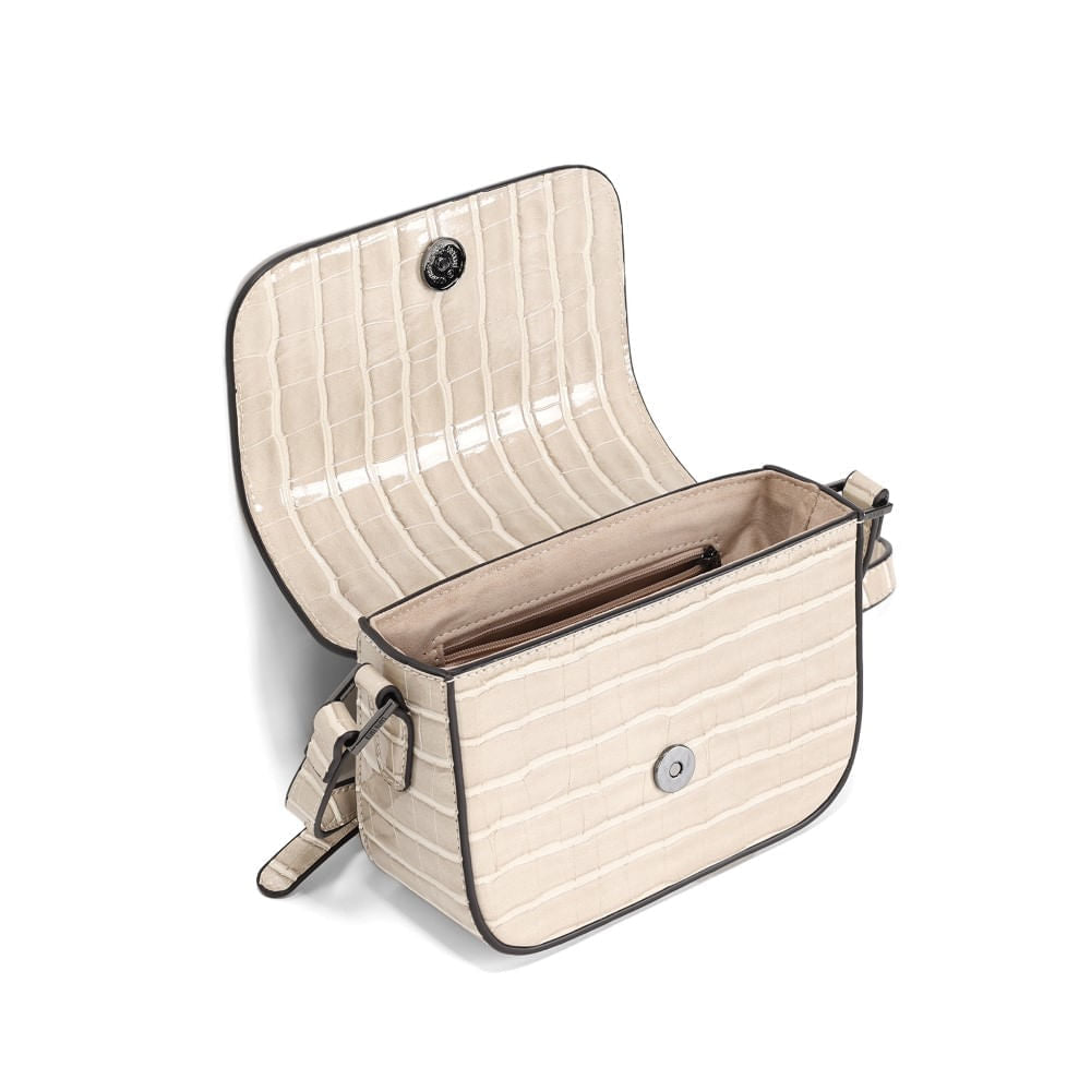 Bolsa Croco Transversal Off White Santa Lolla
