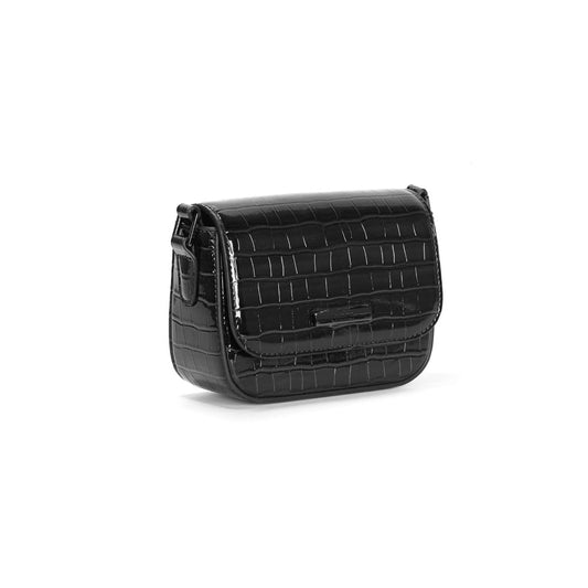 Bolsa Croco Transversal Preta Santa Lolla