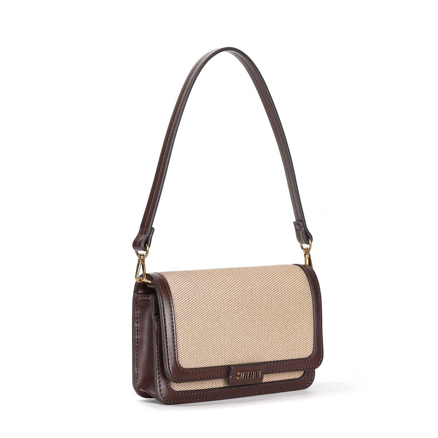 Bolsa Marrom Canvas Santa Lolla Alça Transversal