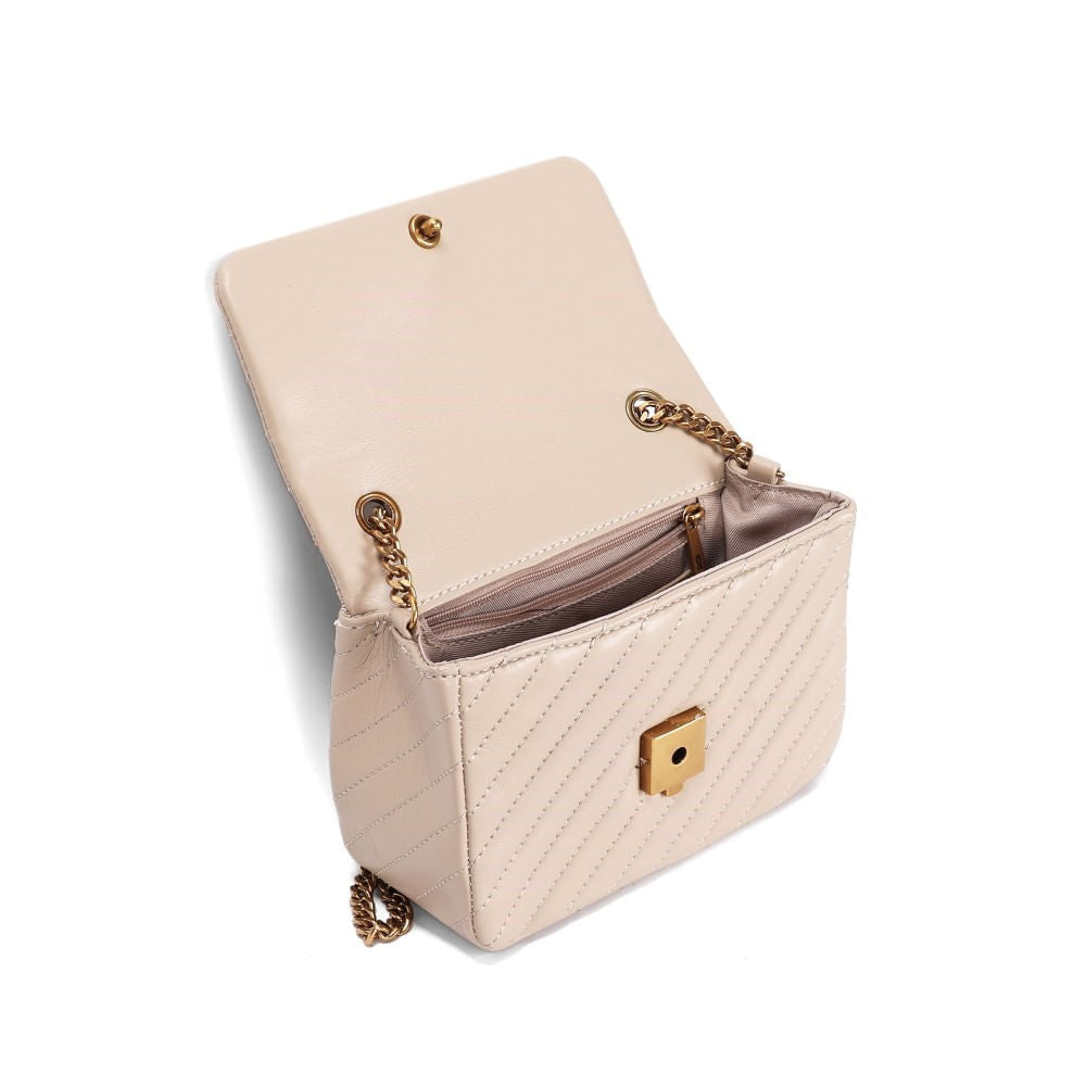 Bolsa Pequena Bege Santa Lolla Alça Corrente