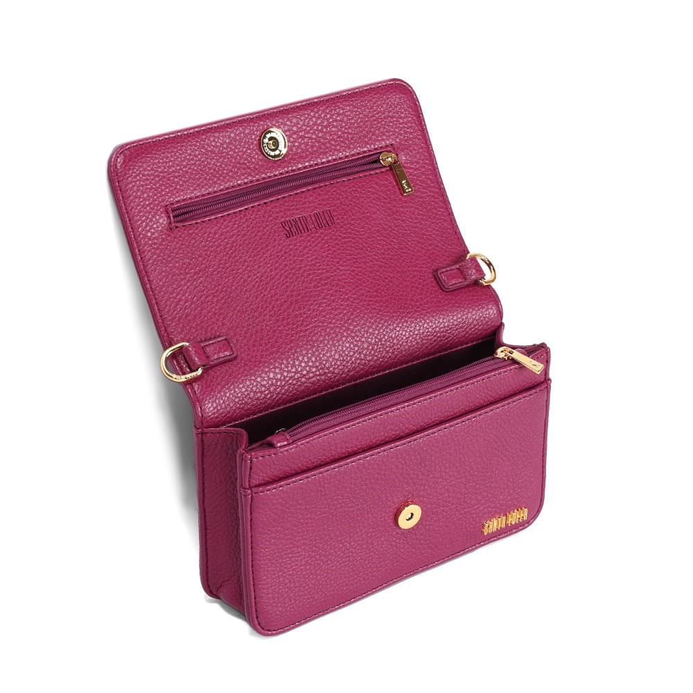 Bolsa Pequena Rosa Alça Transversal Corrente