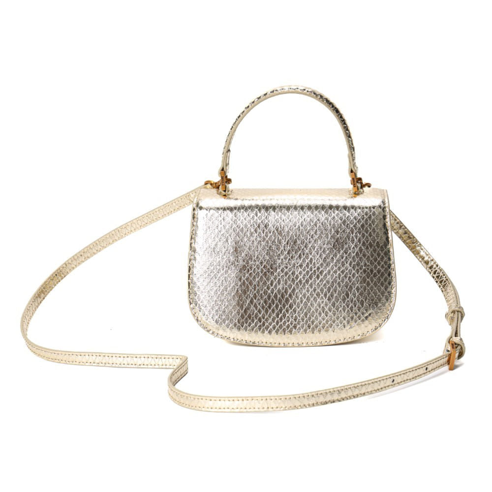 Bolsa Pequena Santa Lolla Dourada Alça Dupla