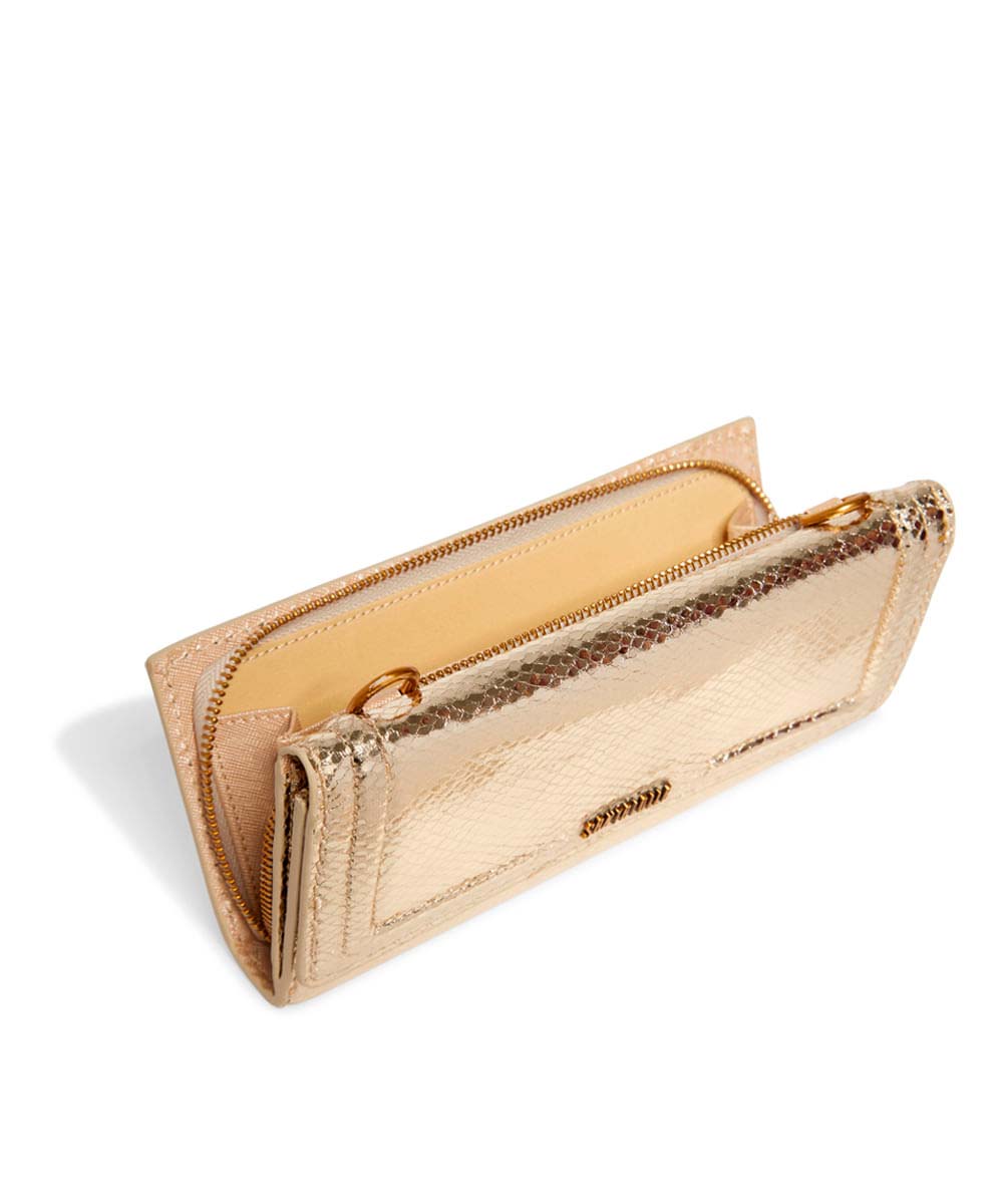 Bolsa Pequena Santa Lolla Dourada Metalizada Correntes