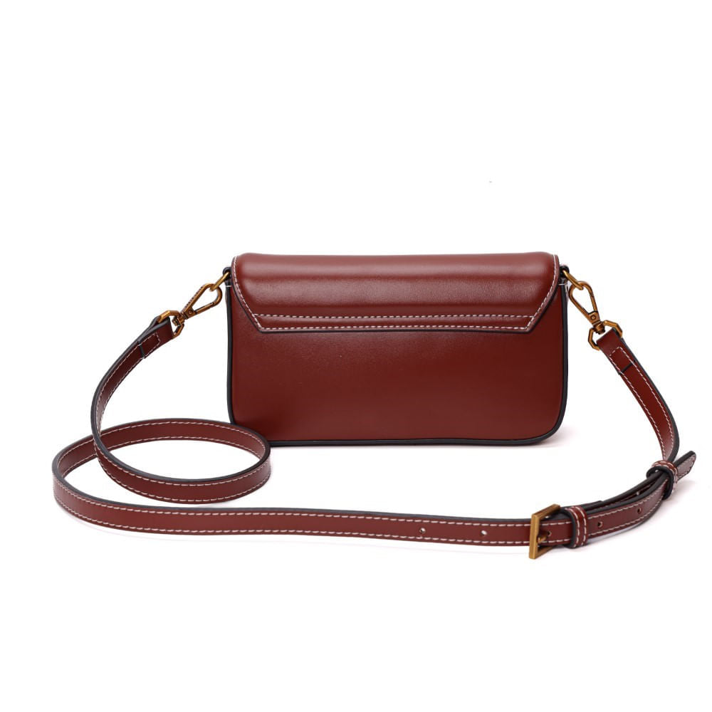 Bolsa Pequena Santa Lolla Marrom Alça Transversal