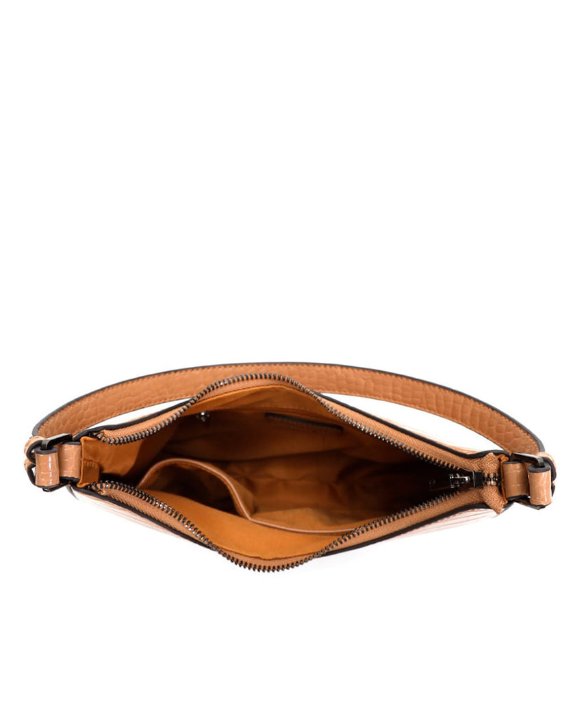 Bolsa Pequena Santa Lolla Nude Areia Verniz Alça Mão