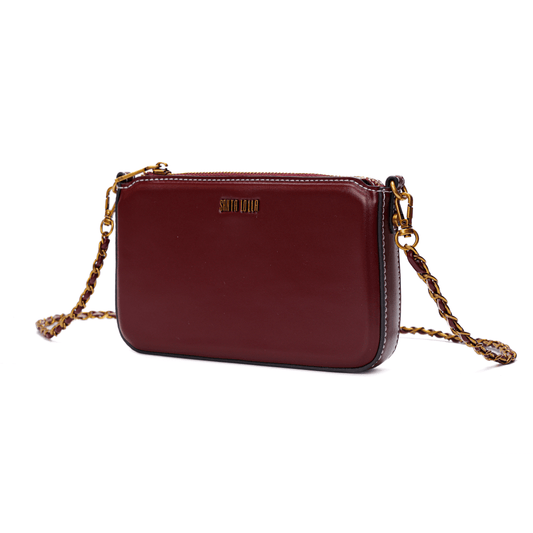 Bolsa Pequena Santa Lolla Vinho Alça Transversal