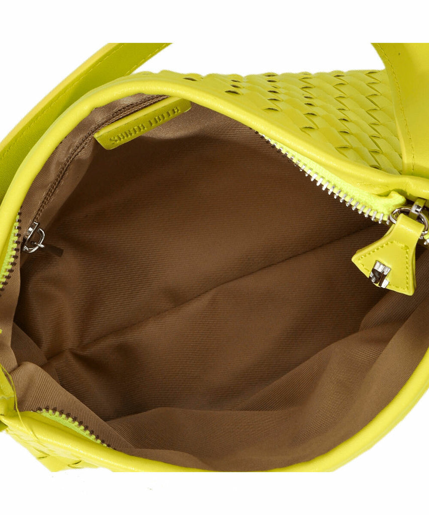 Bolsa Quadrada Santa Lolla Verde Limão Alça Transversal