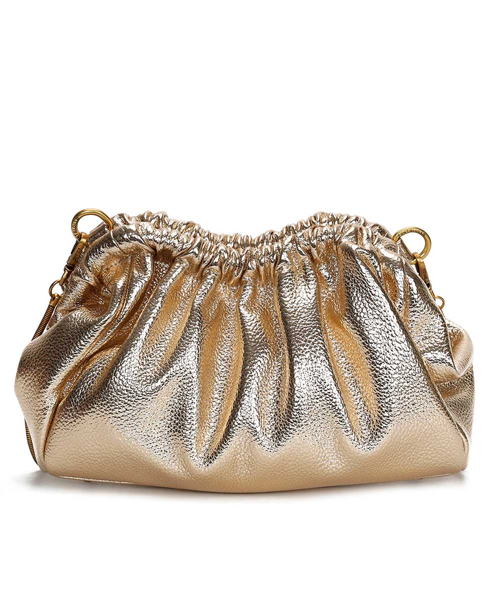 Bolsa Saco Santa Lolla Dourado Metalizado Correntes