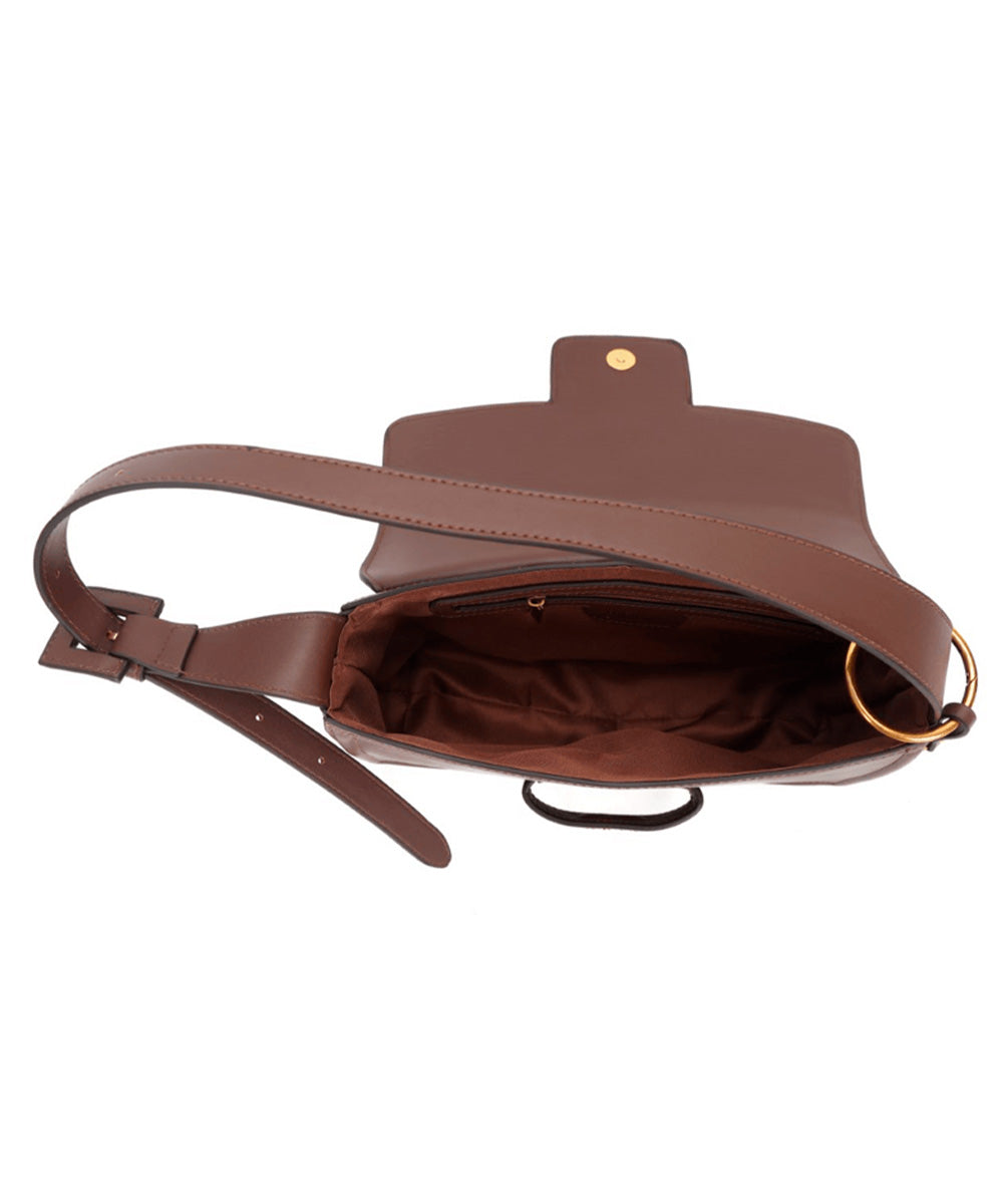 Bolsa Santa Lolla Baguete Marrom Alça Fivela