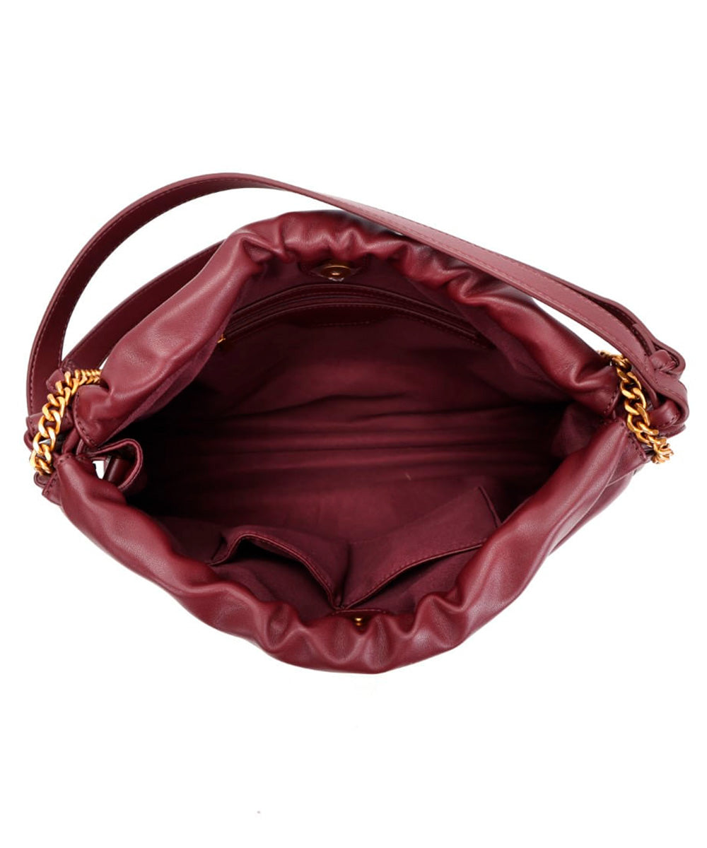 Bolsa Santa Lolla Baguete Vermelho Corrente Dourada