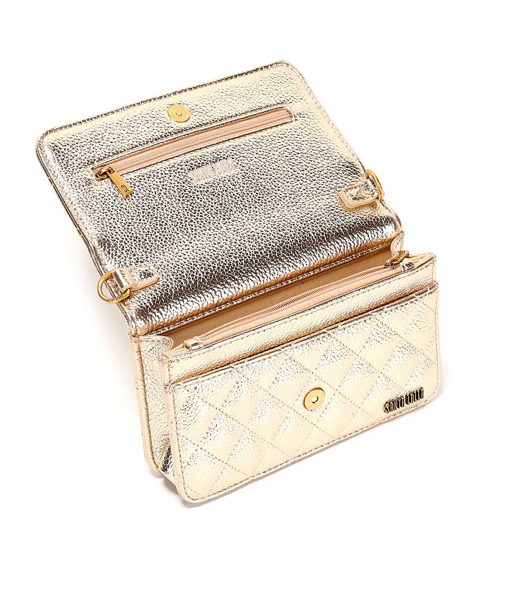 Bolsa Santa Lolla Dourada Metalizada Correntes