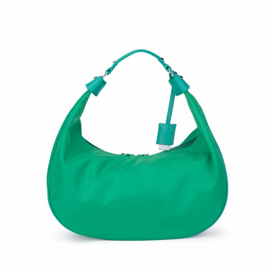 Bolsa Santa Lolla Hobo Verde Folha Nylon Grande