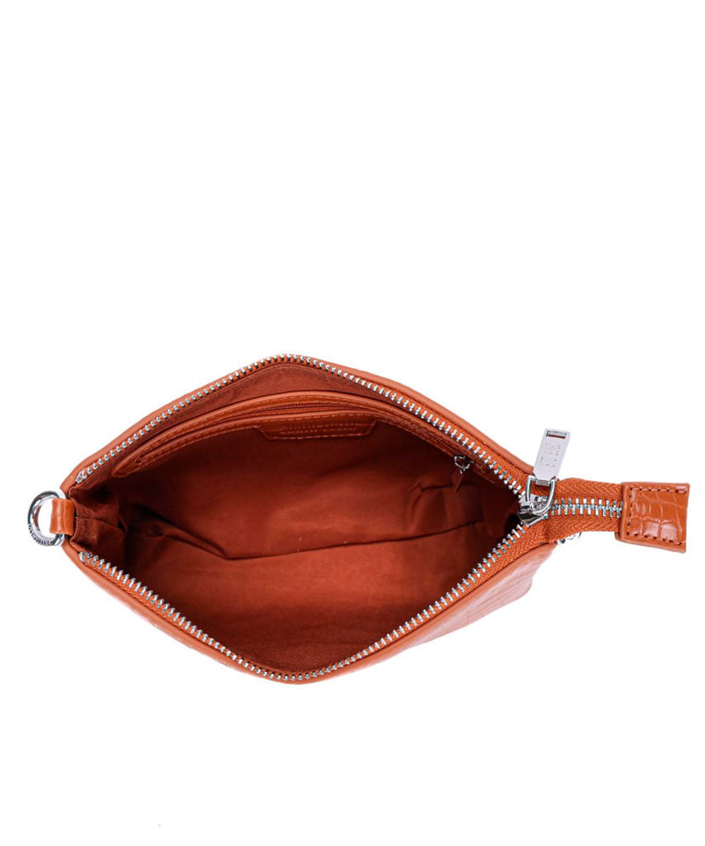 Bolsa Santa Lolla Marrom Brilho Alça Fina Transversal