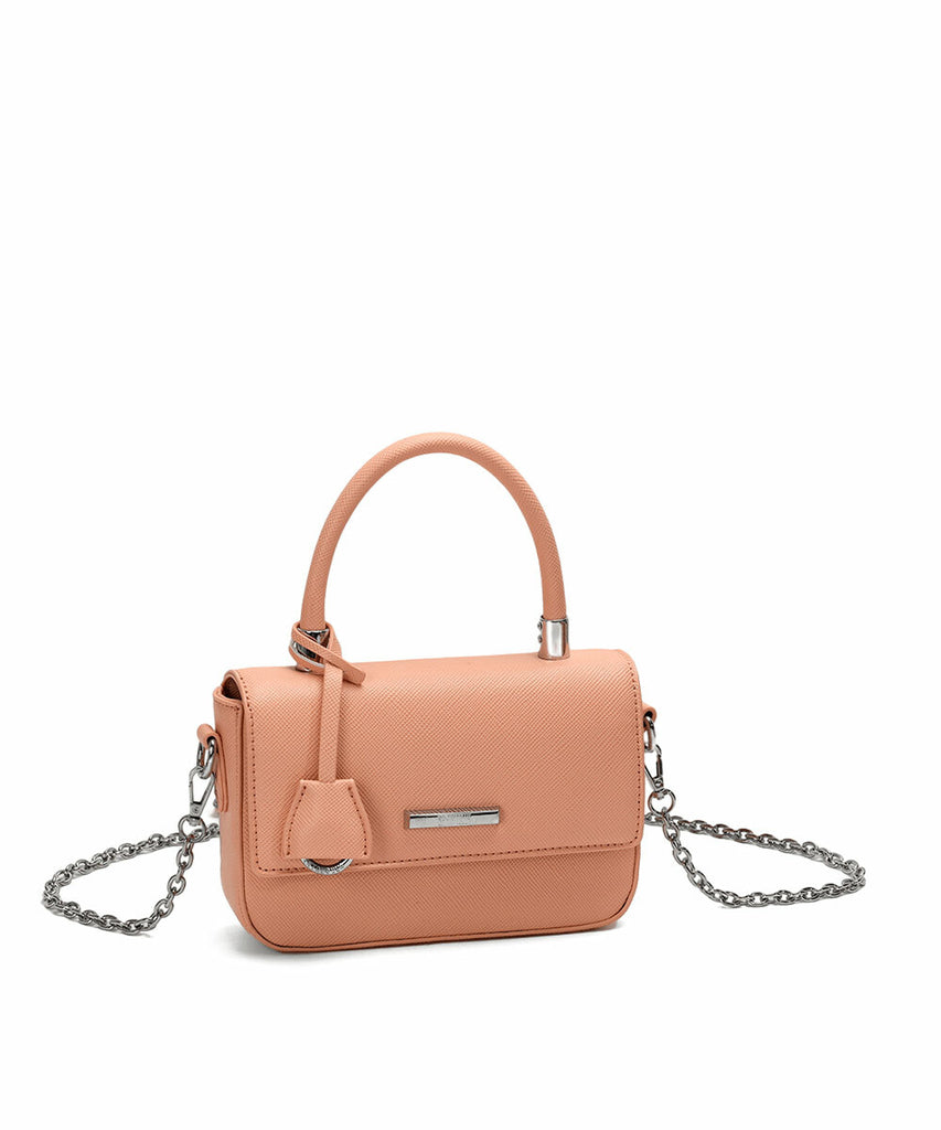 Bolsa Santa Lolla Nude Alça Transversal Corrente