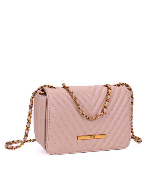 Bolsa Santa Lolla Nude Rosado Matelassê Correntes