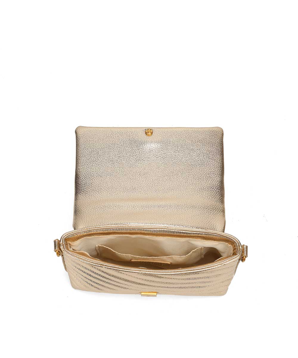 Bolsa Santa Lolla Pequena Dourada Metalizada Duas Alças