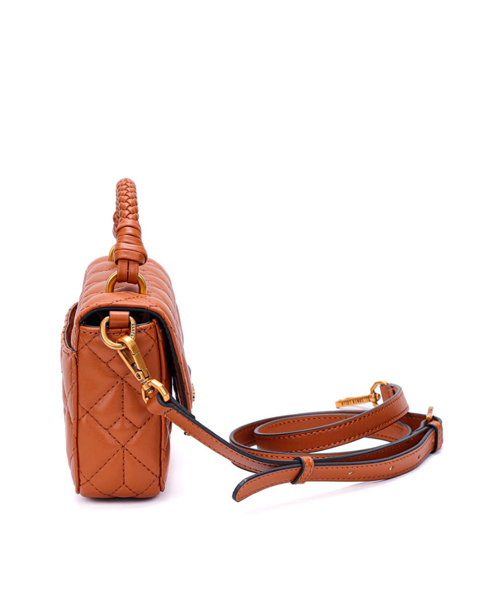 Bolsa Santa Lolla Pequena Matelassê Marrom Safari Duas Alças