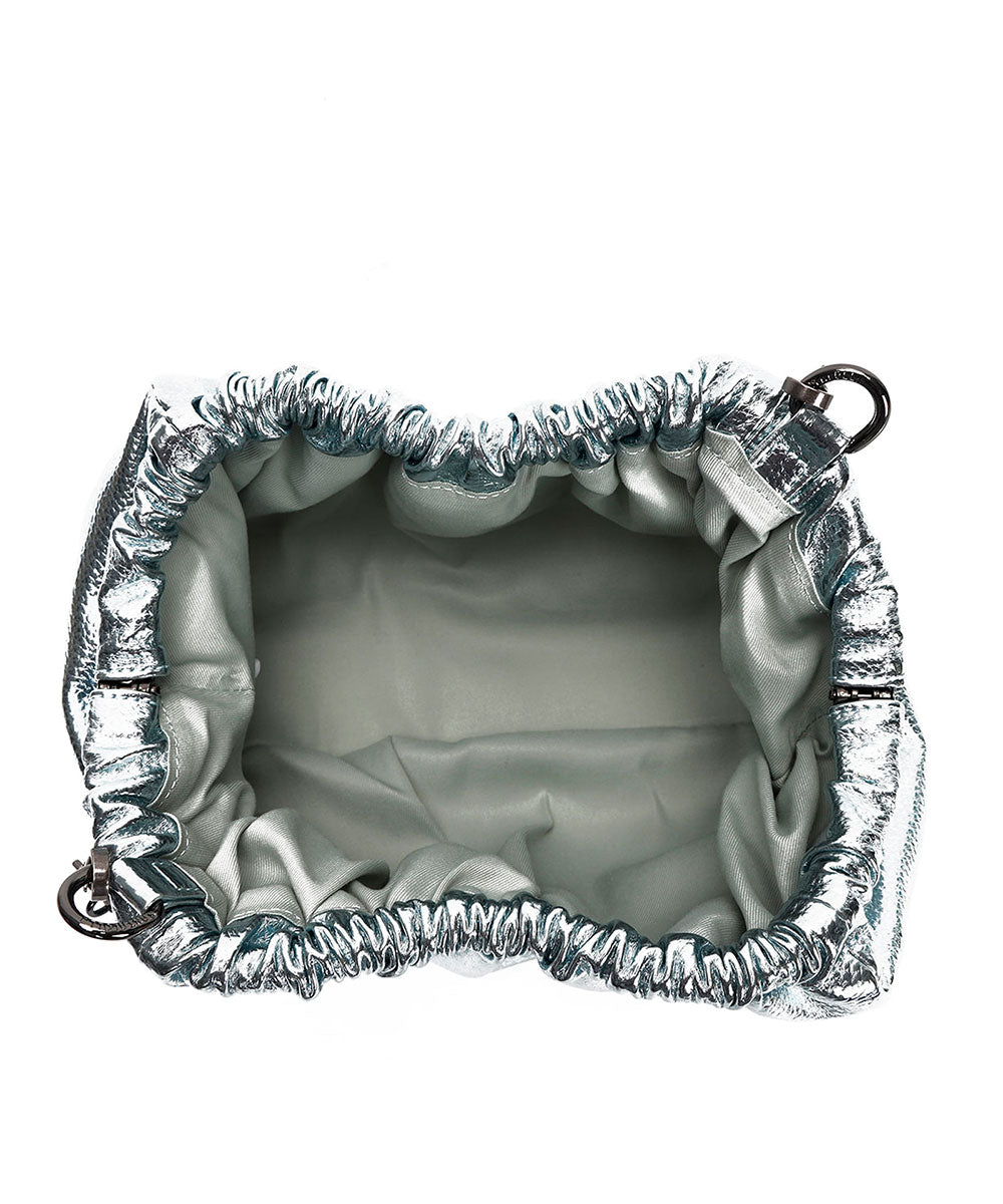 Bolsa Santa Lolla Prata Metalizado Correntes