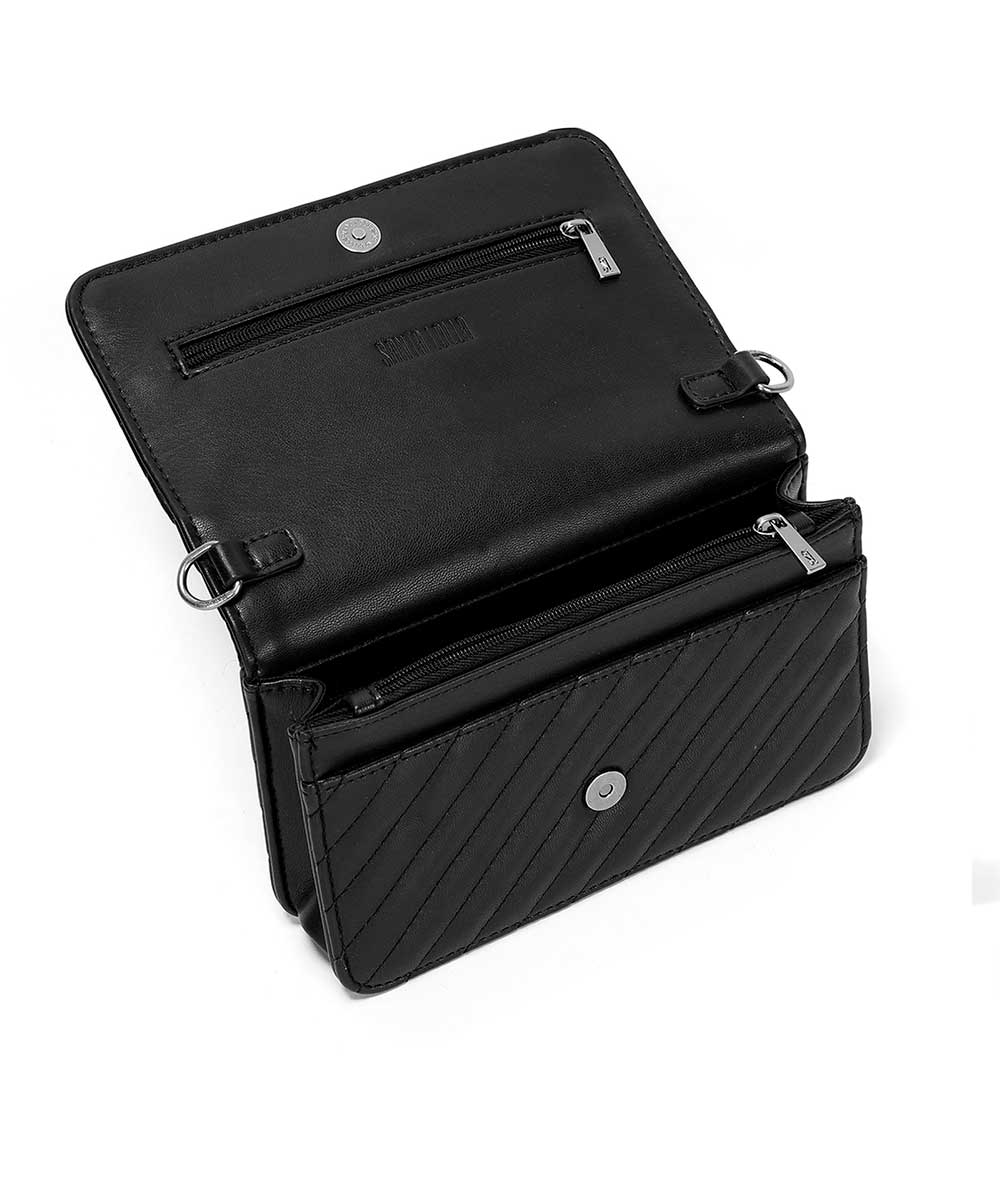 Bolsa Santa Lolla Preta Matelassê Correntes