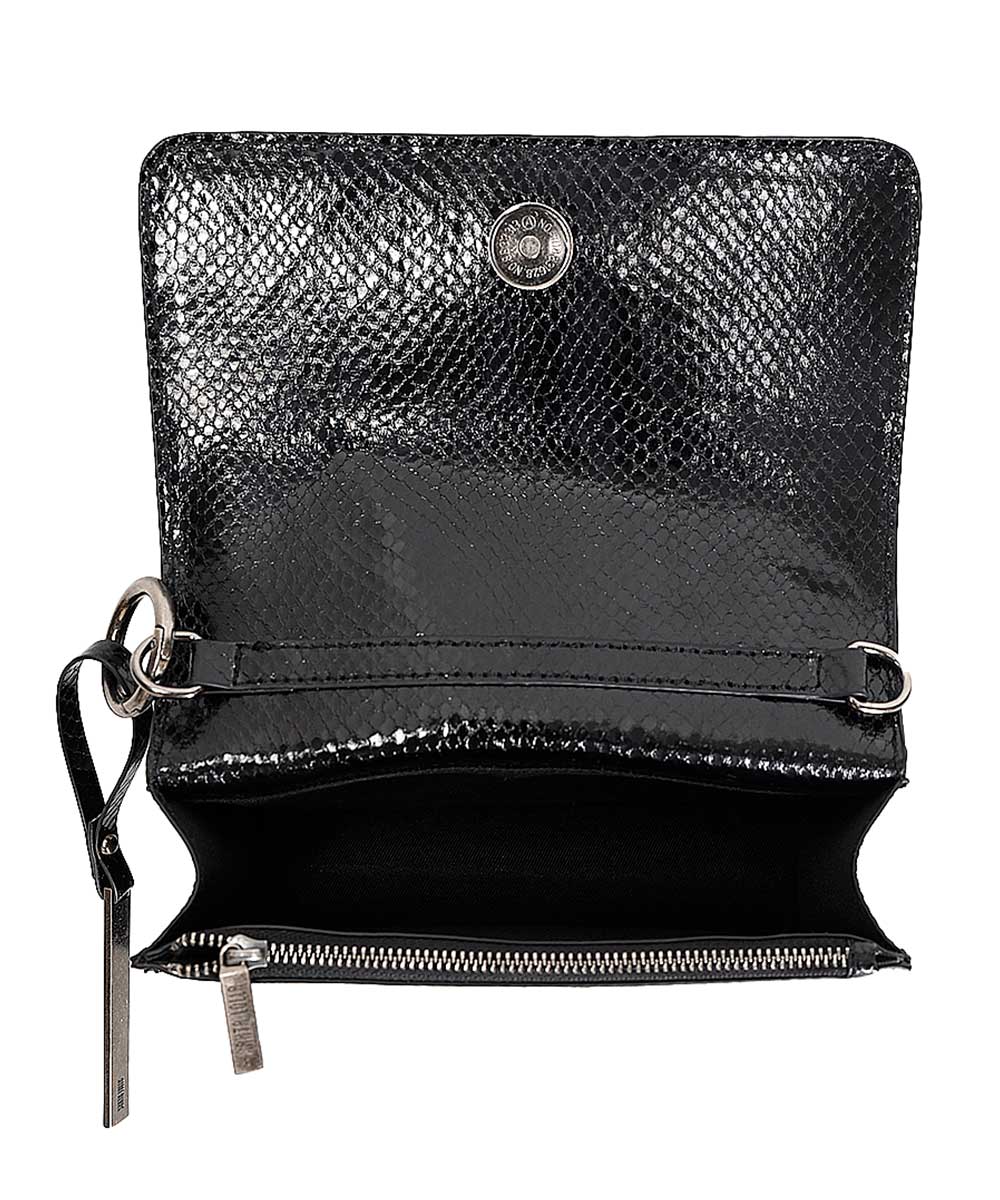 Bolsa Santa Lolla Preta Metalizada Correntes