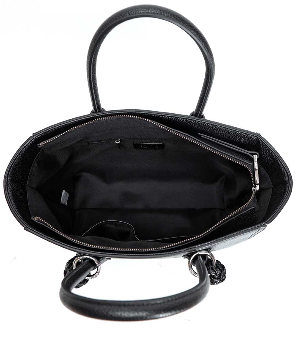 Bolsa Santa Lolla Preta Tote Couro