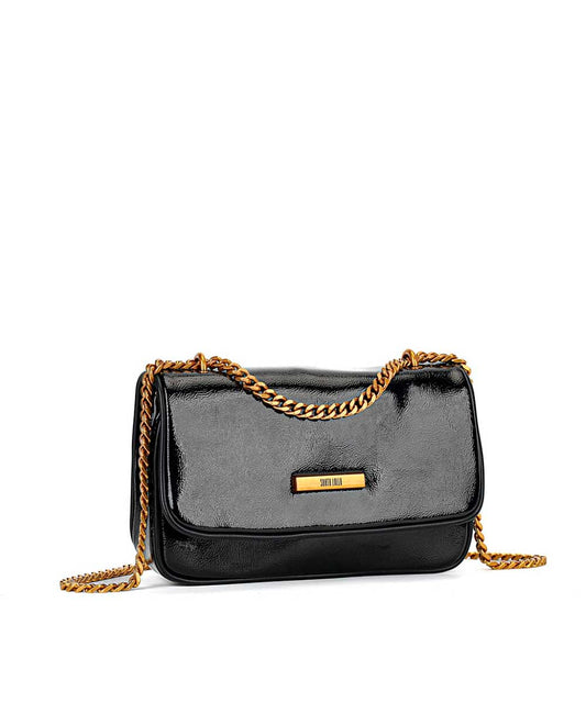 Bolsa Santa Lolla Preta Verniz Correntes