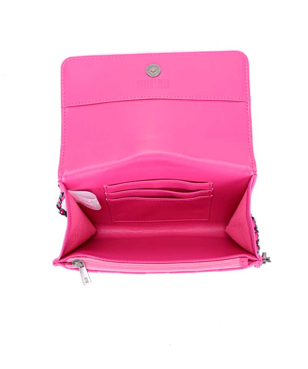 Bolsa Santa Lolla Rosa Matelassê Alça Correntes