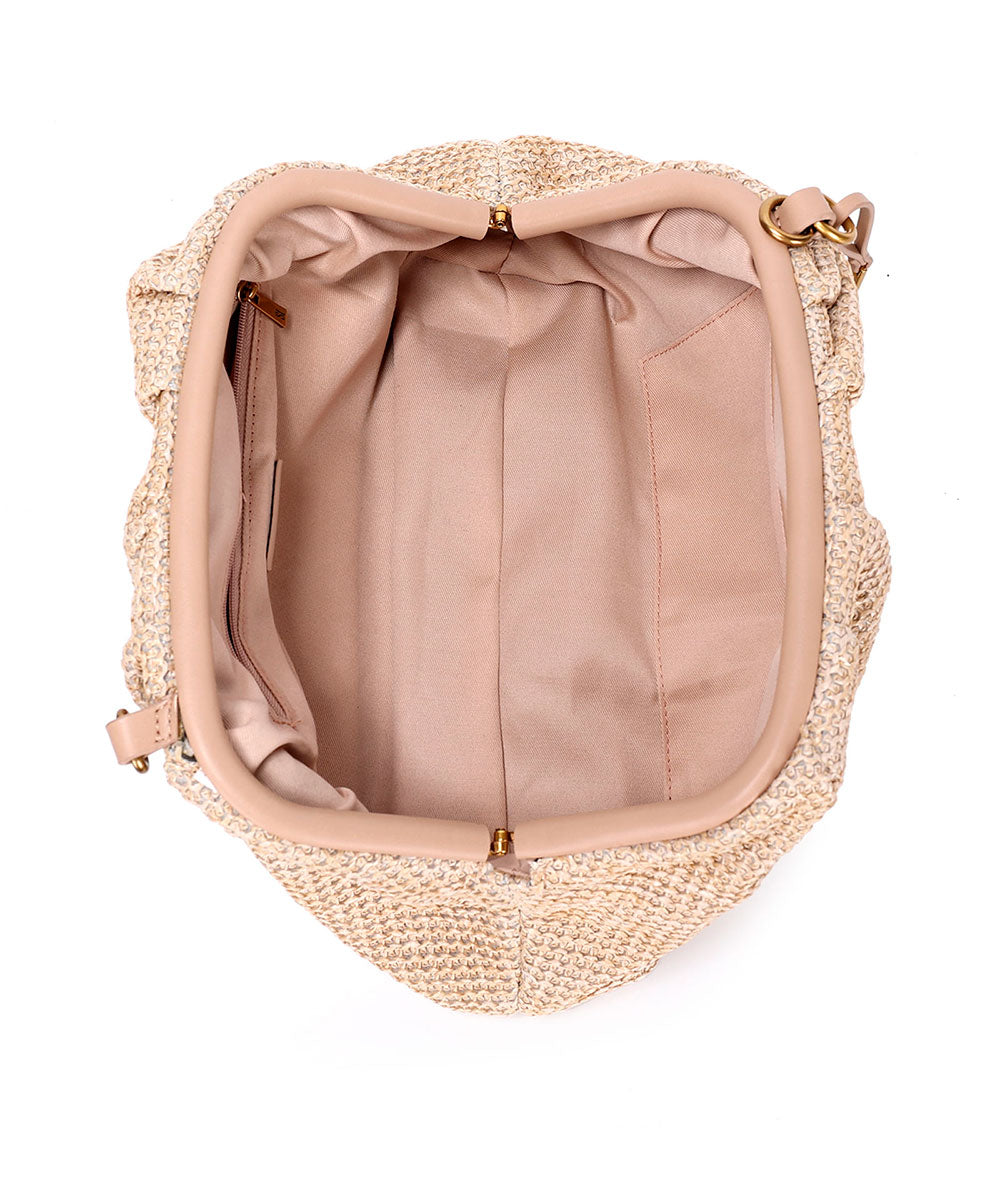 Bolsa Santa Lolla Tramado Areia Palha