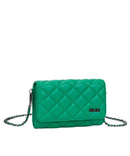 Bolsa Santa Lolla Verde Matelassê Alça Corrente