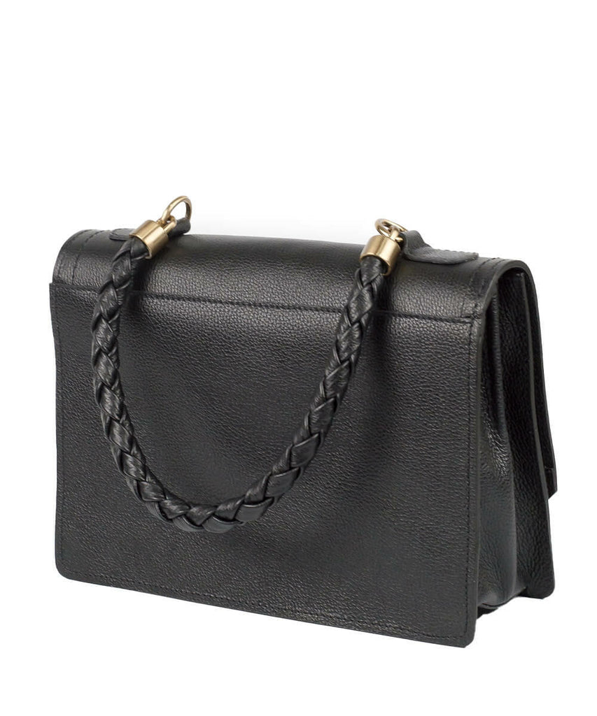 Bolsa Satchel Degalls Preta Couro