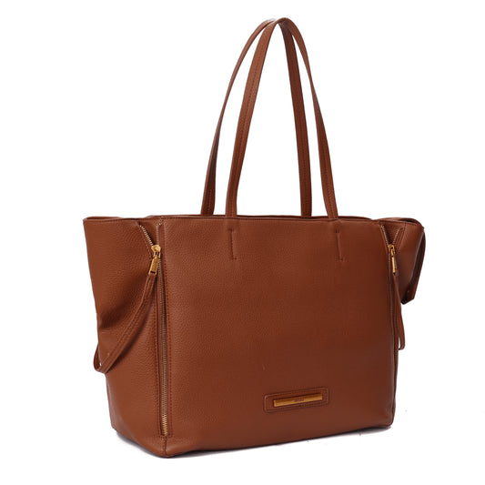 Bolsa Shopper Marrom Safari Santa Lolla Alça De Ombro