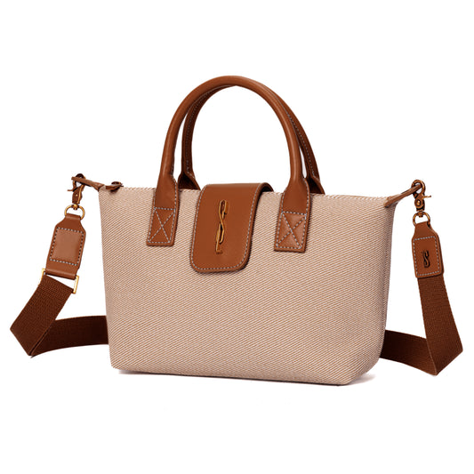 Bolsa Shopper Pequena Bege Santa Lolla Alça Transversal