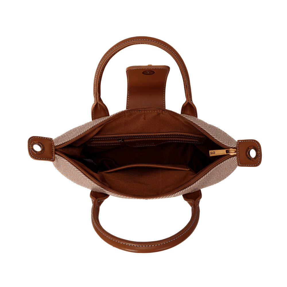 Bolsa Shopper Pequena Bege Santa Lolla Alça Transversal